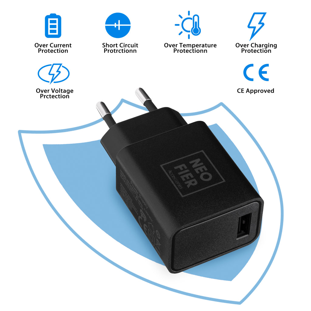 black type c charger, plug in wall charger