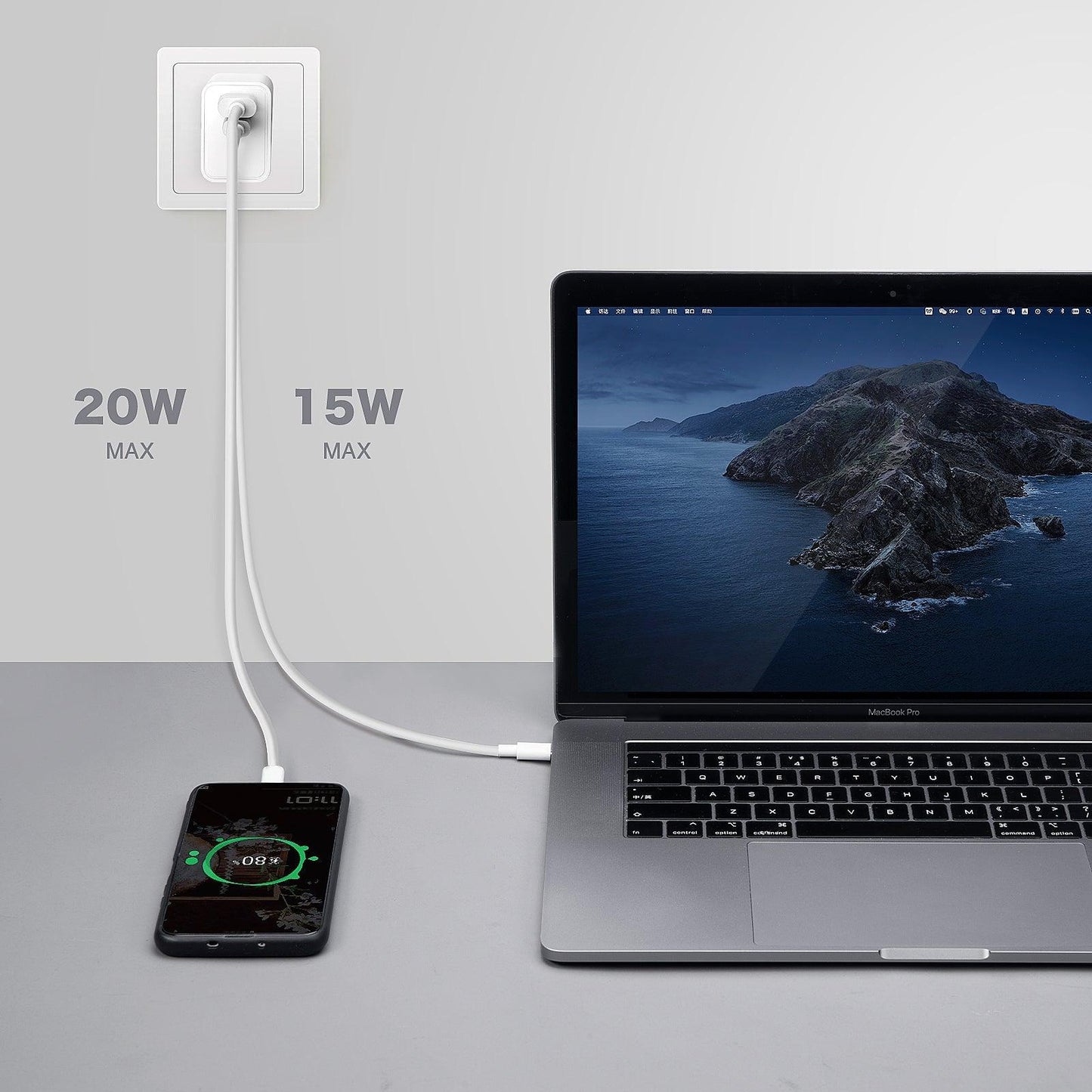 Dual Port Wall Charging Adapter - USB A and Type C