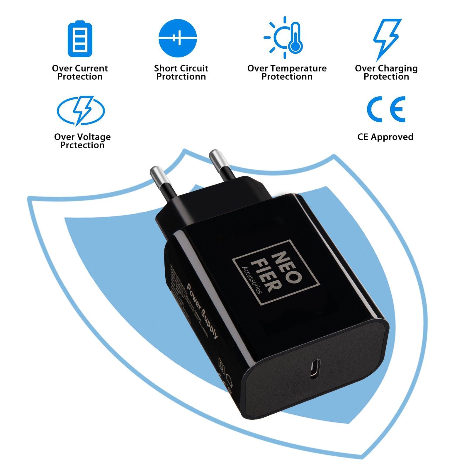 USB-C Wall Charger Adapter - 10V / Black